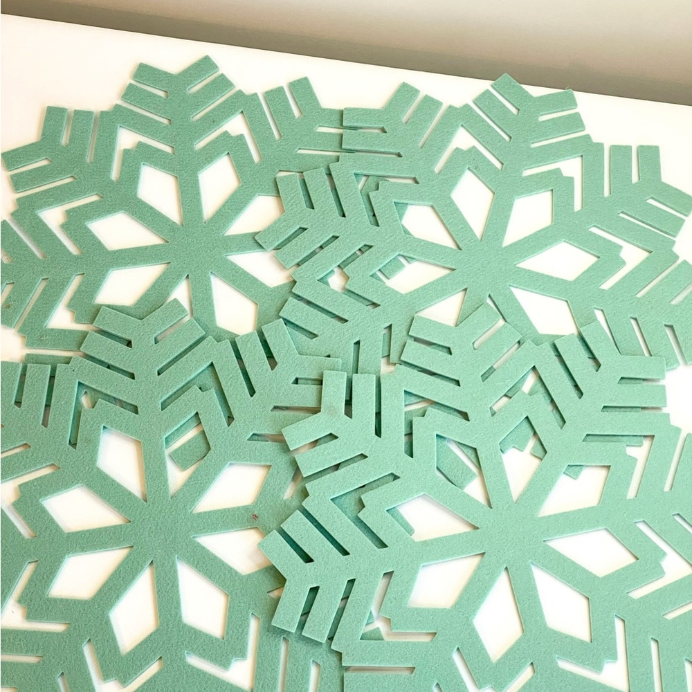 Wondershop Aqua Felt SET of 4 Snowflake Placemats- 14” Holiday Table Decor